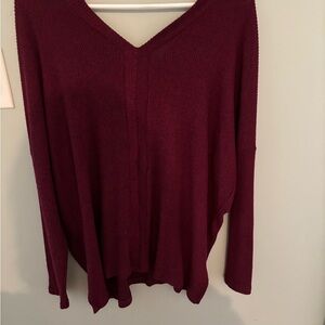 Vine & Love Deep Red V-Neck Sweater
